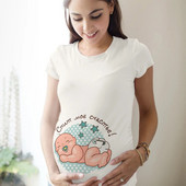 Slatka trudnička odjeća za trudnice Smiješna majica za trudnice s printom za bebe Ljetna majica za trudnice Najava nove dječje majice