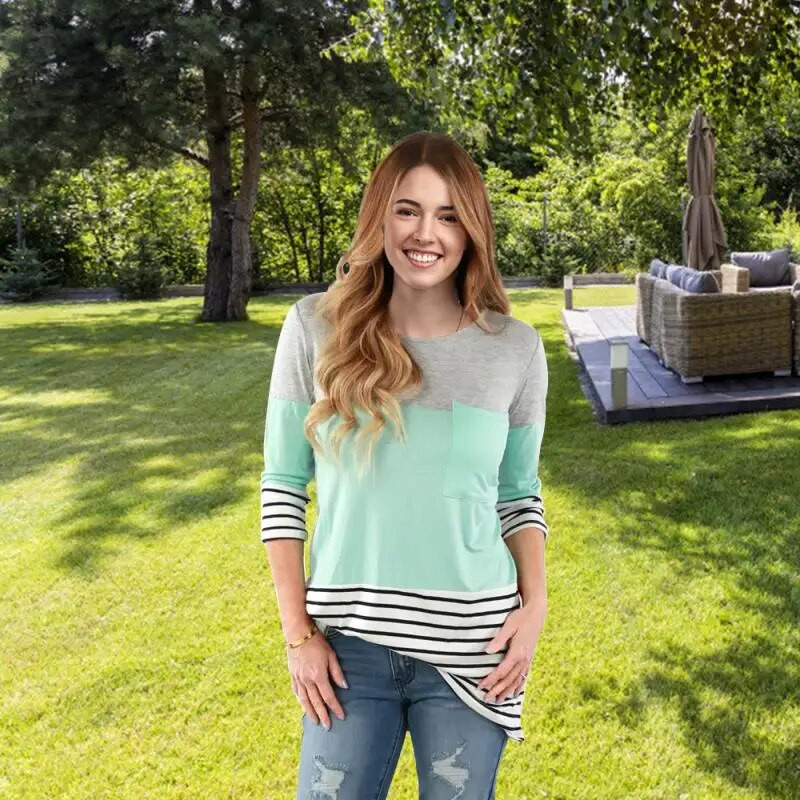 Naistele Naistele Rasedatele Rasedatele Riided Imetamise Topid Imetav Triibuline T-särk Ema Imetav pikkade varrukatega S/M/L/XL/XXL