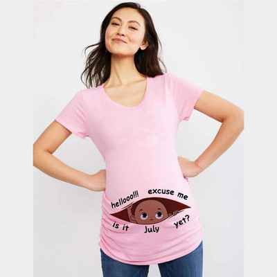 Oprostite, još je siječanj, 12 mjeseci, ljetna majica za trudnice, smiješne trudničke majice, ženske majice, crne majice s printom za bebe, gornji dijelovi odjeće za trudnice