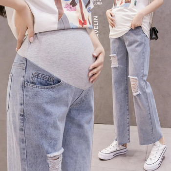 Дънки Дамски есенни модни дънки за бременни с висока талия на корема Тесни панталони с молив Дрехи за бременни жени Бременност