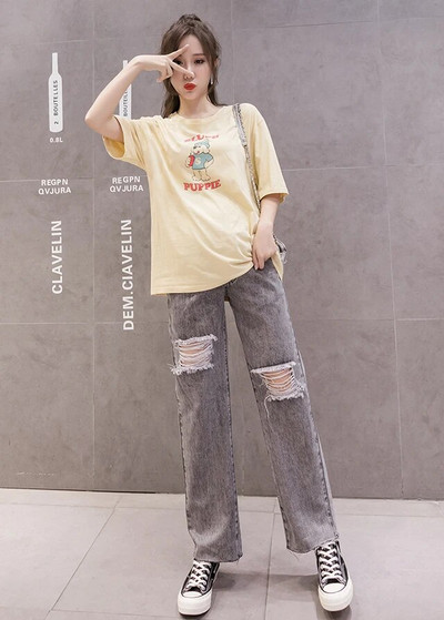 Farmer Női Őszi divat Kismama Farmer Magas derekú Has Vékony ceruzanadrágok Ruhák terhes nőknek Terhesség