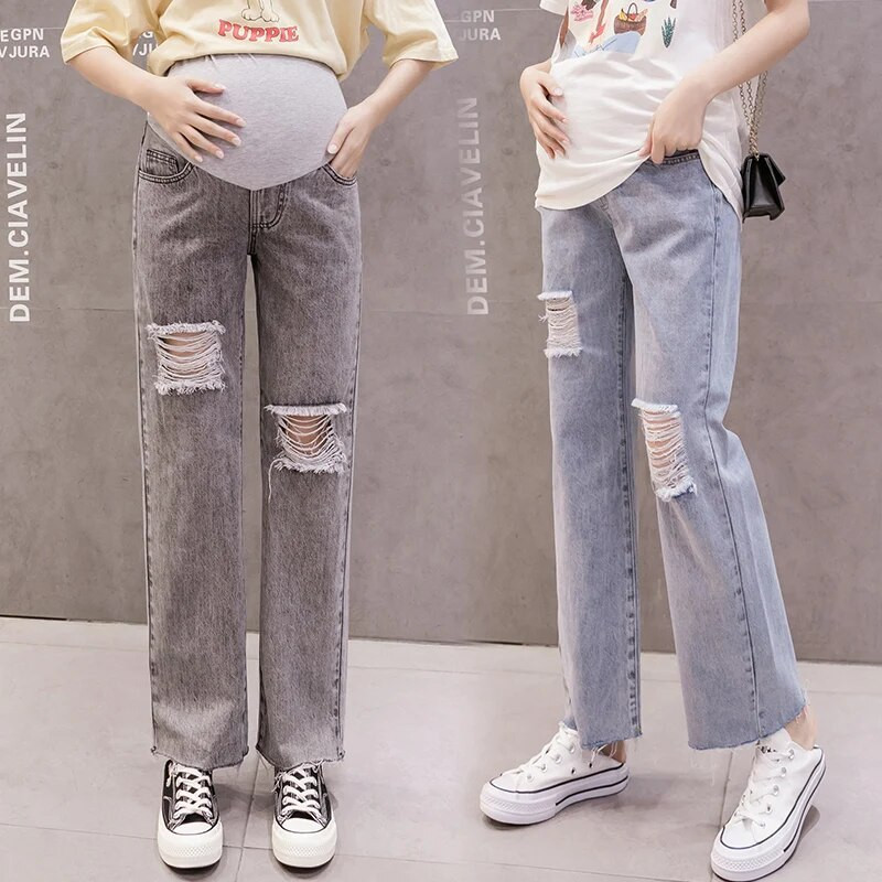 Farmer Női Őszi divat Kismama Farmer Magas derekú Has Vékony ceruzanadrágok Ruhák terhes nőknek Terhesség