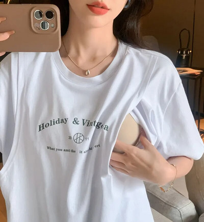 Summer Clothes For Pregnant Youth Ανοιχτό T-shirt For Nursing Mothers Maternity Clothes 19085