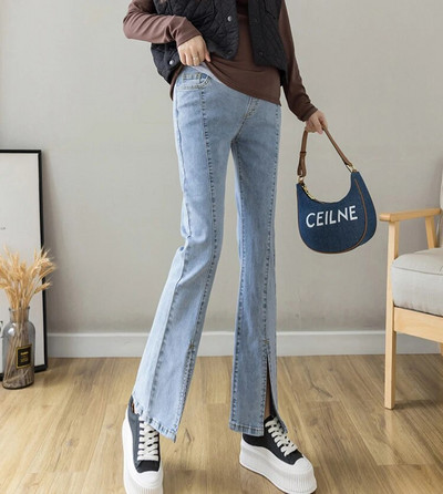 Grūtnieču zābaku piegriezums Džins grūtnieču apģērbs Plus brīvas liela izmēra bikses pavasara rudens sporta bikses grūtniecēm