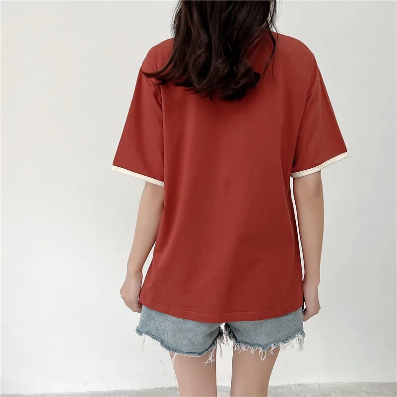 Ljetna odjeća za dojenje Majica kratkih rukava za trudnice Jednobojna široka ležerna odjeća za trudnice 2209