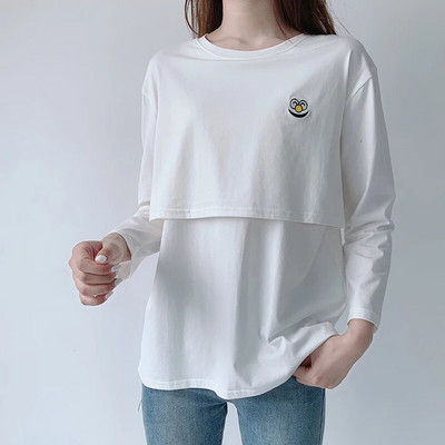 Odjeća za trudnice i porod od čistog pamuka, majica kratkih rukava za dojenje, za trudnice, ljetna odjeća za trudnice 2101