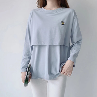 Odjeća za trudnice i porod od čistog pamuka, majica kratkih rukava za dojenje, za trudnice, ljetna odjeća za trudnice 2101