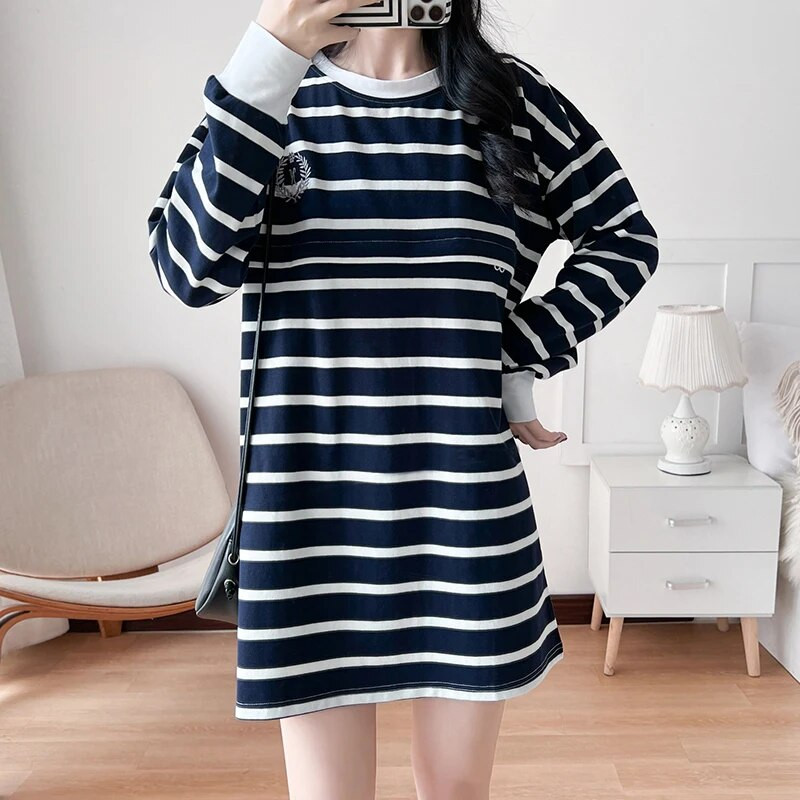 Slaugos viršūnės, maitinančios krūtimi O formos iškirptės plačios juostelės ilgomis rankovėmis, pavasario dėvėjimas krūtimi maitinantys marškinėliai nėščioms moterims Motinystės 6076B