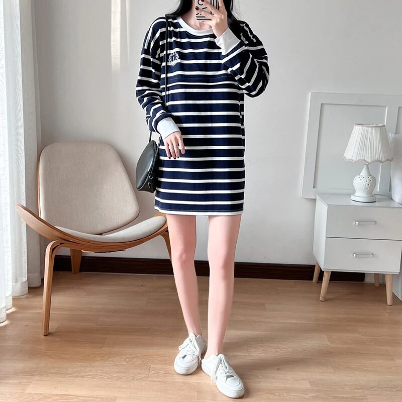 Slaugos viršūnės, maitinančios krūtimi O formos iškirptės plačios juostelės ilgomis rankovėmis, pavasario dėvėjimas krūtimi maitinantys marškinėliai nėščioms moterims Motinystės 6076B