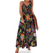 Tradicionāla meksikāņu krāsaina kleita bez piedurknēm Sieviešu apģērbi Kleita grūtniecēm