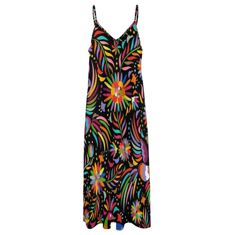 Tradicionāla meksikāņu krāsaina kleita bez piedurknēm Sieviešu apģērbi Kleita grūtniecēm