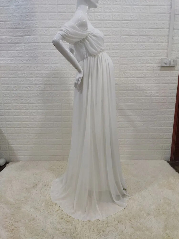 Mežģīņu šifons grūtniecēm Seksīga kleita bez pleciem, gara kleita grūtniecēm sievietēm grūtniecēm, dušas fotografēšana vasaras rekvizīti Maxi kleita Jauna