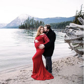 Ženska haljina za trudnice s širokim rukavima, duga haljina za trudnice, duga haljina za trudnice, rekviziti za fotografiranje, haljina za trudnice