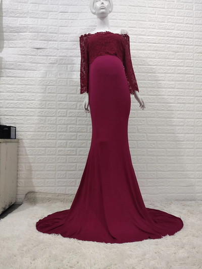 Ženska haljina za trudnice s širokim rukavima, duga haljina za trudnice, duga haljina za trudnice, rekviziti za fotografiranje, haljina za trudnice