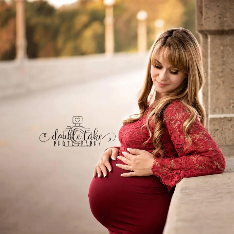 Ženska haljina za trudnice s širokim rukavima, duga haljina za trudnice, duga haljina za trudnice, rekviziti za fotografiranje, haljina za trudnice