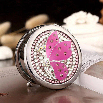 Mini Pocket Beauty Cosmetic Makeup Mirror, Εργαλείο μακιγιάζ τσάντας Magnify Mirror 1:2, Κομψός Άγγελος πεταλούδας, Δώρα γάμου