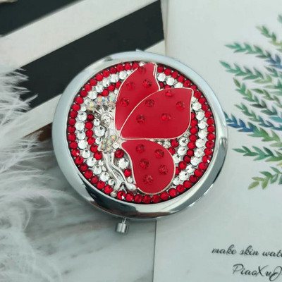 Mini džepno kozmetičko ogledalo za šminkanje, ogledalo za uvećanje 1:2 Alat za šminkanje torbice, elegantni anđeo leptir, darovi za svadbe