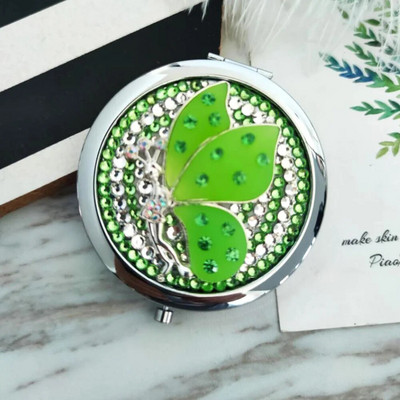 Mini džepno kozmetičko ogledalo za šminkanje, ogledalo za uvećanje 1:2 Alat za šminkanje torbice, elegantni anđeo leptir, darovi za svadbe