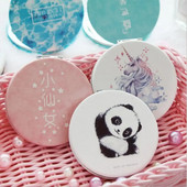 Jauks mini kosmētikas spogulis no abām pusēm salokāmi kompakti spoguļi kabatas kosmētiskais spogulis, piemērots ceļojumiem, dāmām meitenēm T0691