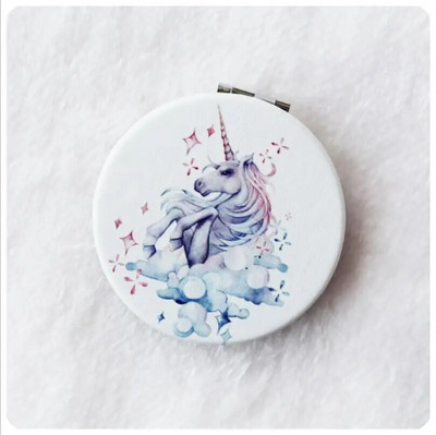 Jauks mini kosmētikas spogulis no abām pusēm salokāmi kompakti spoguļi kabatas kosmētiskais spogulis, piemērots ceļojumiem, dāmām meitenēm T0691