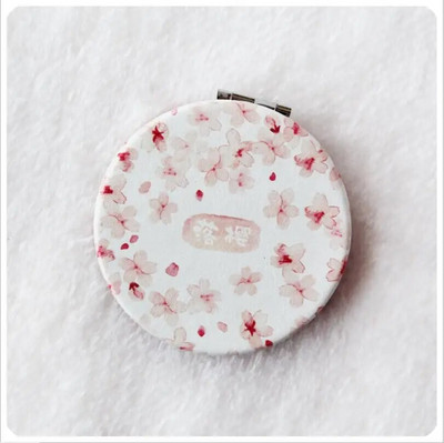 Jauks mini kosmētikas spogulis no abām pusēm salokāmi kompakti spoguļi kabatas kosmētiskais spogulis, piemērots ceļojumiem, dāmām meitenēm T0691