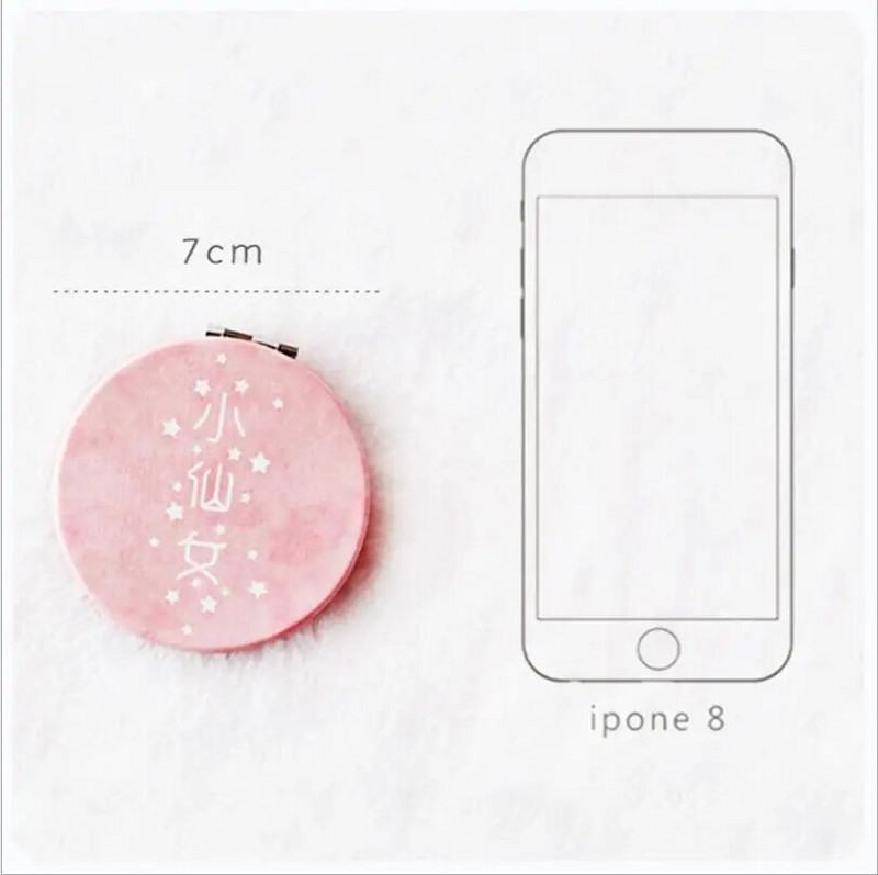 Jauks mini kosmētikas spogulis no abām pusēm salokāmi kompakti spoguļi kabatas kosmētiskais spogulis, piemērots ceļojumiem, dāmām meitenēm T0691