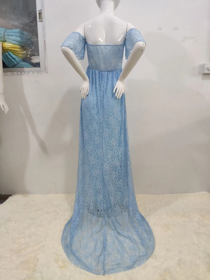 Suvine rasedatele mõeldud pika sabaga pitskleit fotograafia rekvisiidid Väljamõeldud pildistamisfoto rasedatele rasedatele naistele maxi kleit, suur suurus XXL