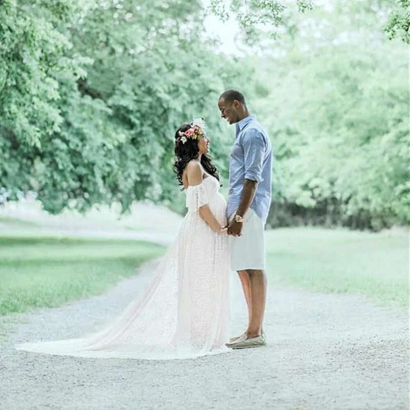 Suvine rasedatele mõeldud pika sabaga pitskleit fotograafia rekvisiidid Väljamõeldud pildistamisfoto rasedatele rasedatele naistele maxi kleit, suur suurus XXL