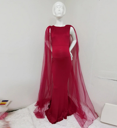 Trudnička maksi haljina Rekvizit za fotografiranje Duga čipkana bijela sirena haljina + plašt Trudnička haljina za foto snimanje trudnica