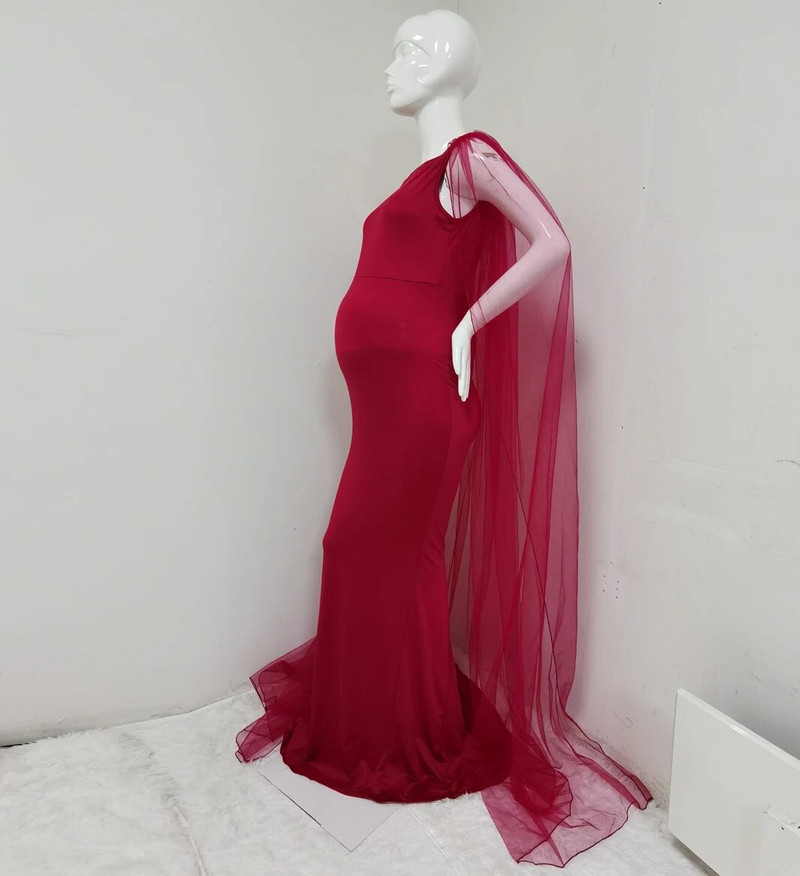 Trudnička maksi haljina Rekvizit za fotografiranje Duga čipkana bijela sirena haljina + plašt Trudnička haljina za foto snimanje trudnica