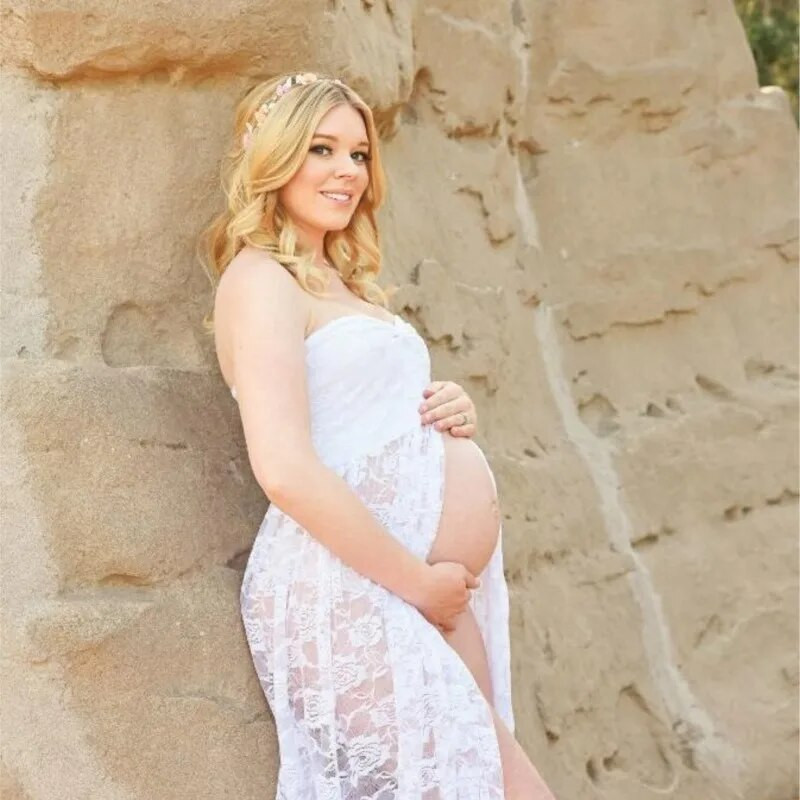 Terhes anya ruha Új kismama fotózási kellékek Női terhes ruhák Csipke ruha terhes fotózáshoz Ruházat