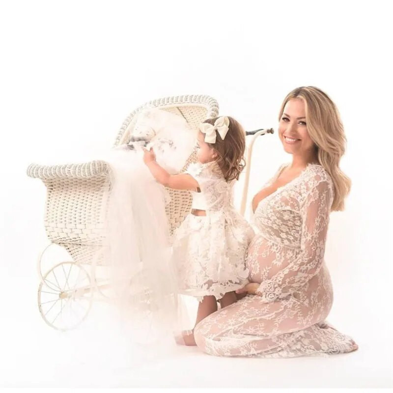 Terhes anya ruha Új kismama fotózási kellékek Női terhes ruhák Csipke ruha terhes fotózáshoz Ruházat
