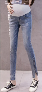 Hlače za trudnice Proljetna i jesenska odjeća elastične force traperice Hlače devetke Traperice za trudnice