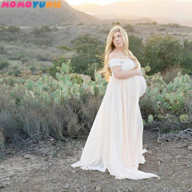 Seksi trudničke haljine za fotografiranje Trudničke haljine Rekviziti za fotografije spuštenih ramena Maxi haljine Odjeća za trudnice