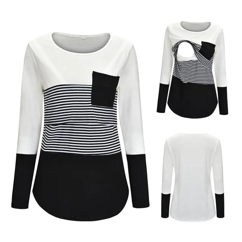 Modne majice za dojilje Majice s dugim rukavima za trudnice i dojilje Majice s dugim rukavima za trudnice Odjeća za dojilje Majice s donjim dijelom