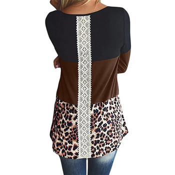 Дамска блуза за бременни, дамска тениска с дълъг ръкав с леопардов принт, тениска за кърмачки, кърмачка, бременна ежедневна блуза, ризи
