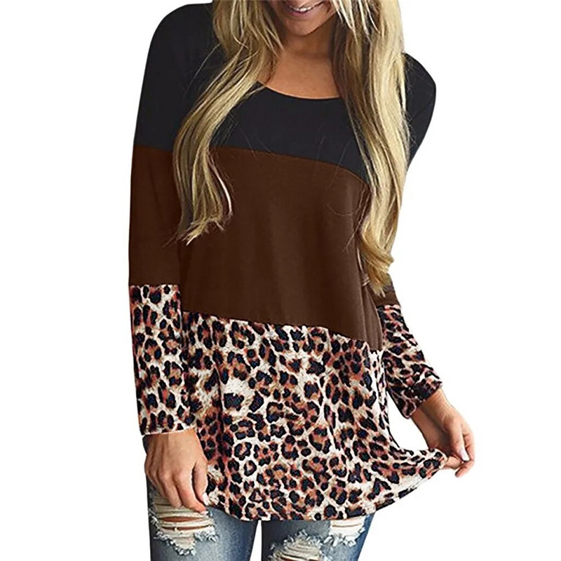 Női blúz kismama női hosszú ujjú leopárdmintás szoptató felsők póló Szoptató anya terhes alkalmi blúz ingek