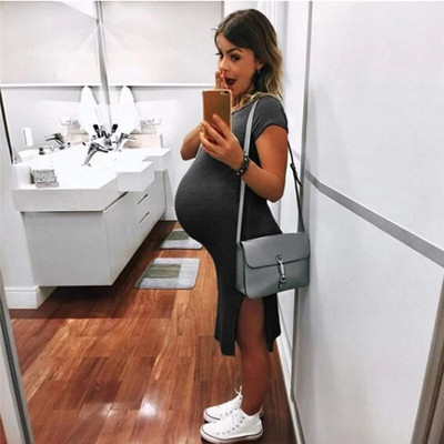 Laisvalaikio nėštumo suknelė be rankovių Moteriški drabužiai Solidi nėščiųjų suknelė Balta Mėlyna Nėščiųjų rūbai Nėščiųjų rūbai