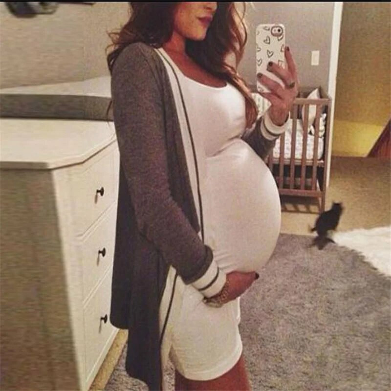 Laisvalaikio nėštumo suknelė be rankovių Moteriški drabužiai Solidi nėščiųjų suknelė Balta Mėlyna Nėščiųjų rūbai Nėščiųjų rūbai