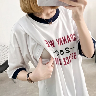 Majice za trudnice kratkih rukava Majice za trudnice Odjeća za trudnice Ljetne majice za dojenje Odjeća za dojenje 3939B