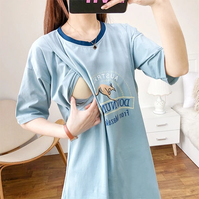 Majice za trudnice kratkih rukava Majice za trudnice Odjeća za trudnice Ljetne majice za dojenje Odjeća za dojenje 3939B