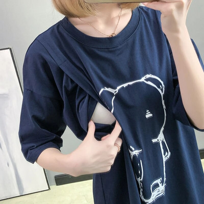 Majice za trudnice kratkih rukava Majice za trudnice Odjeća za trudnice Ljetne majice za dojenje Odjeća za dojenje 3939B