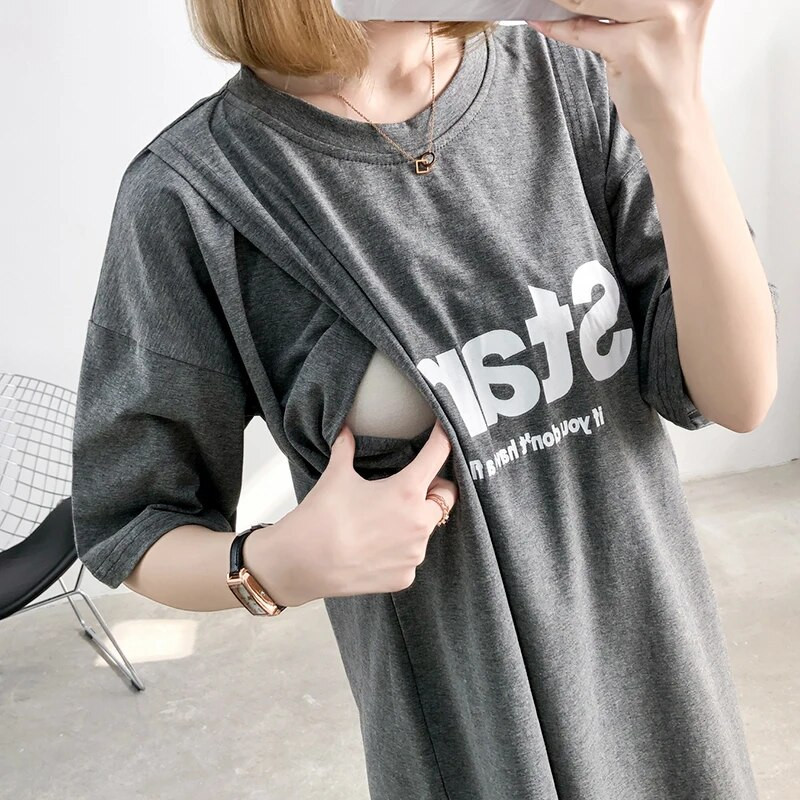 Majice za trudnice kratkih rukava Majice za trudnice Odjeća za trudnice Ljetne majice za dojenje Odjeća za dojenje 3939B