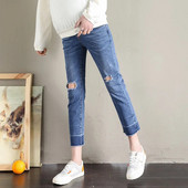 Lyukas farmer kismama farmerek terhes nőknek nadrágok egyenes szoptatós farmernadrág terhes nadrág Gravidas kismama ruhák tavasz