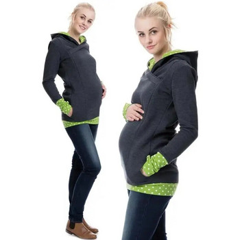 Φθινοπωρινό μπλουζάκι με κουκούλα μητρότητας Χειμερινά ρούχα εγκυμοσύνης Παλτό Έγκυες γυναίκες που θηλάζουν Μπλούζες με κουκούλα Μπλουζάκι Θηλασμού
