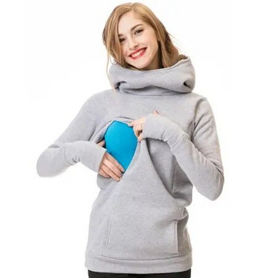 Jesenska majica s kapuljačom za trudnice i dojilje Zimska odjeća za trudnice Kaputi Majice s kapuljačom za trudnice koje doje Majica jakna za dojenje