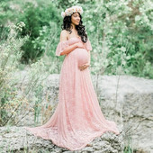 Σέξι δαντελένια φορέματα εγκυμοσύνης Φωτογραφικά στηρίγματα Μακρύ νυφικό Φόρεμα εγκυμοσύνης Φανταστική λήψη φωτογραφιών καλοκαιρινά ρούχα για έγκυο καινούργια