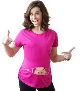 Gravida Bluze Široka odjeća Udobna majica za trudnice Majice za trudnice Majice s O-izrezom Duge majice za trudnice