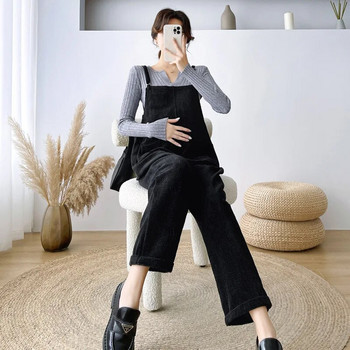 Гащеризон Панталони за бременни Дълги кадифени дрехи за бременни жени Гащеризон Roupa Gestante Панталони Есенни бременни Ново