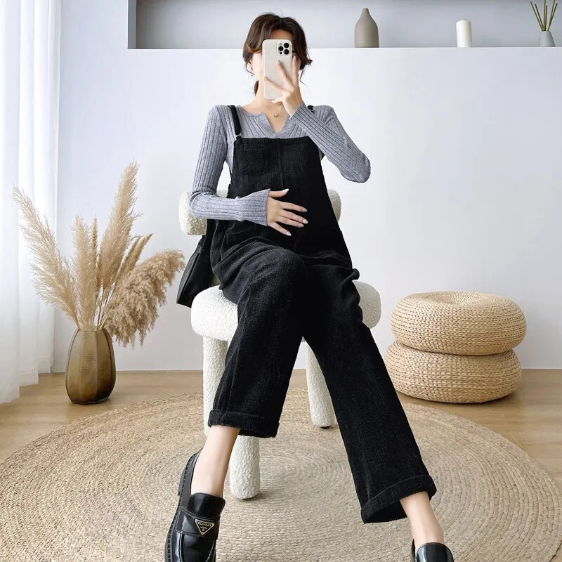 Kombinezonas Nėščioms kelnės Ilgi Velveliniai Nėštumo Drabužiai Nėščioms Moterims Kombinezonas Roupa Gestante Kelnės Rudens Nėščioms Nauja